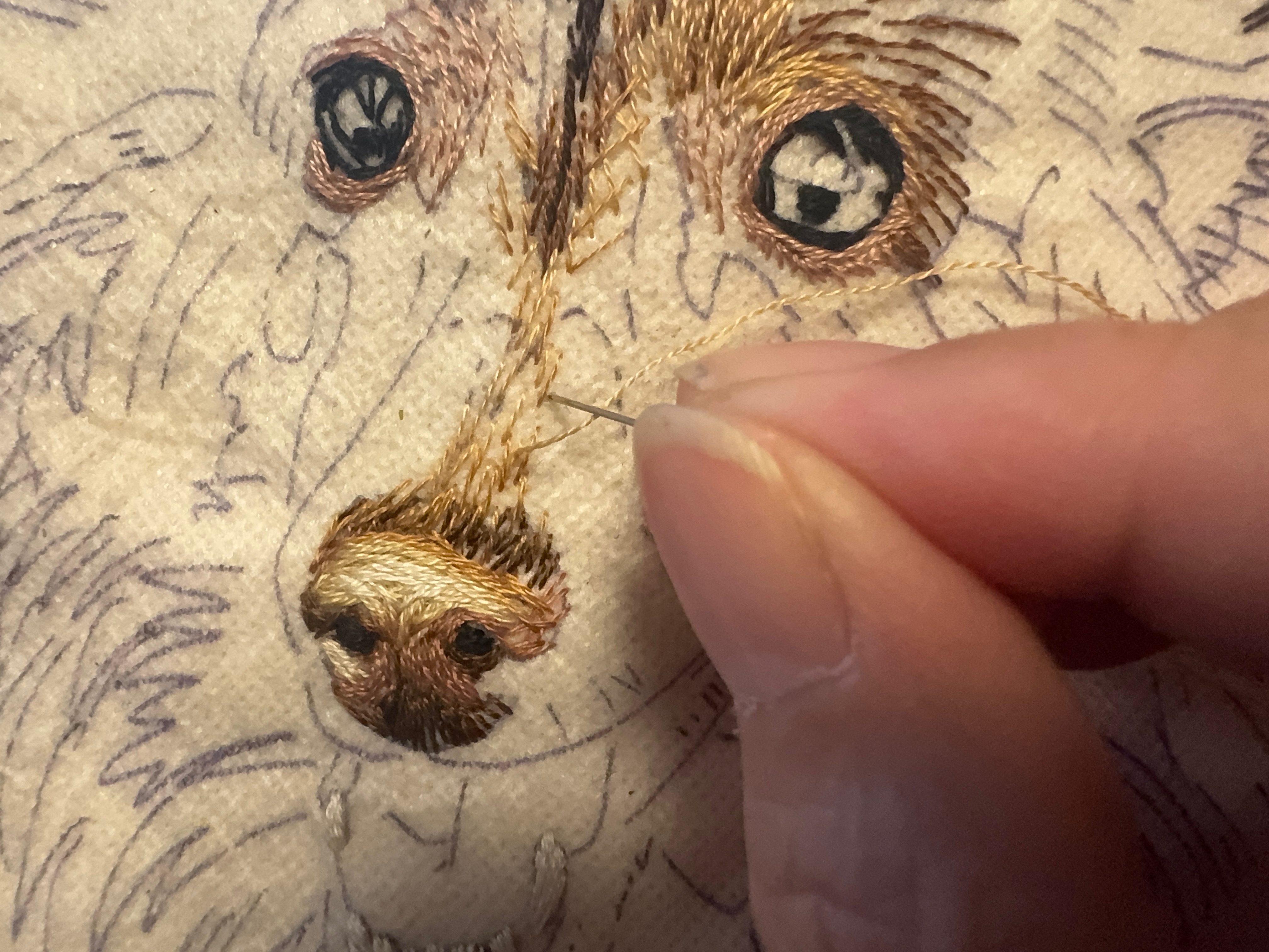 刺繍の制作過程